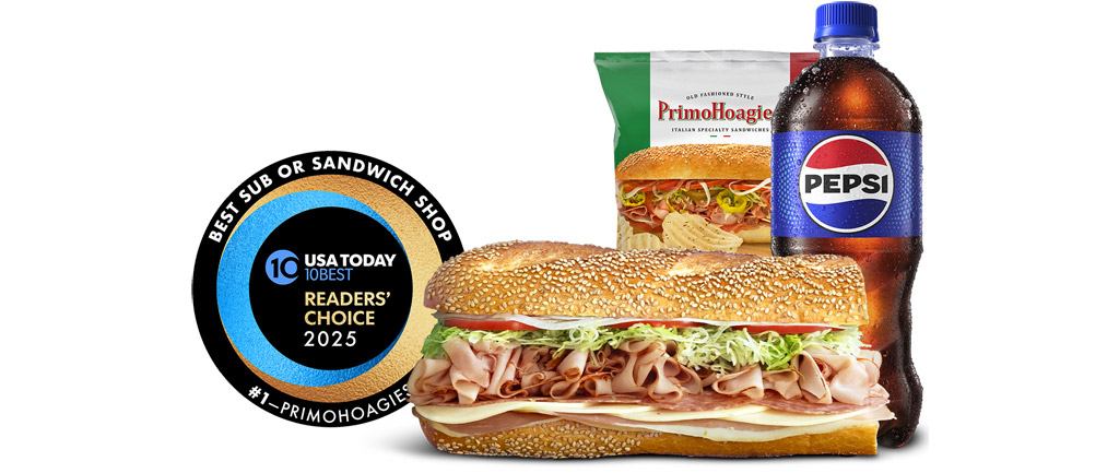 Primo size hoagie, chips, and a beverage - combo